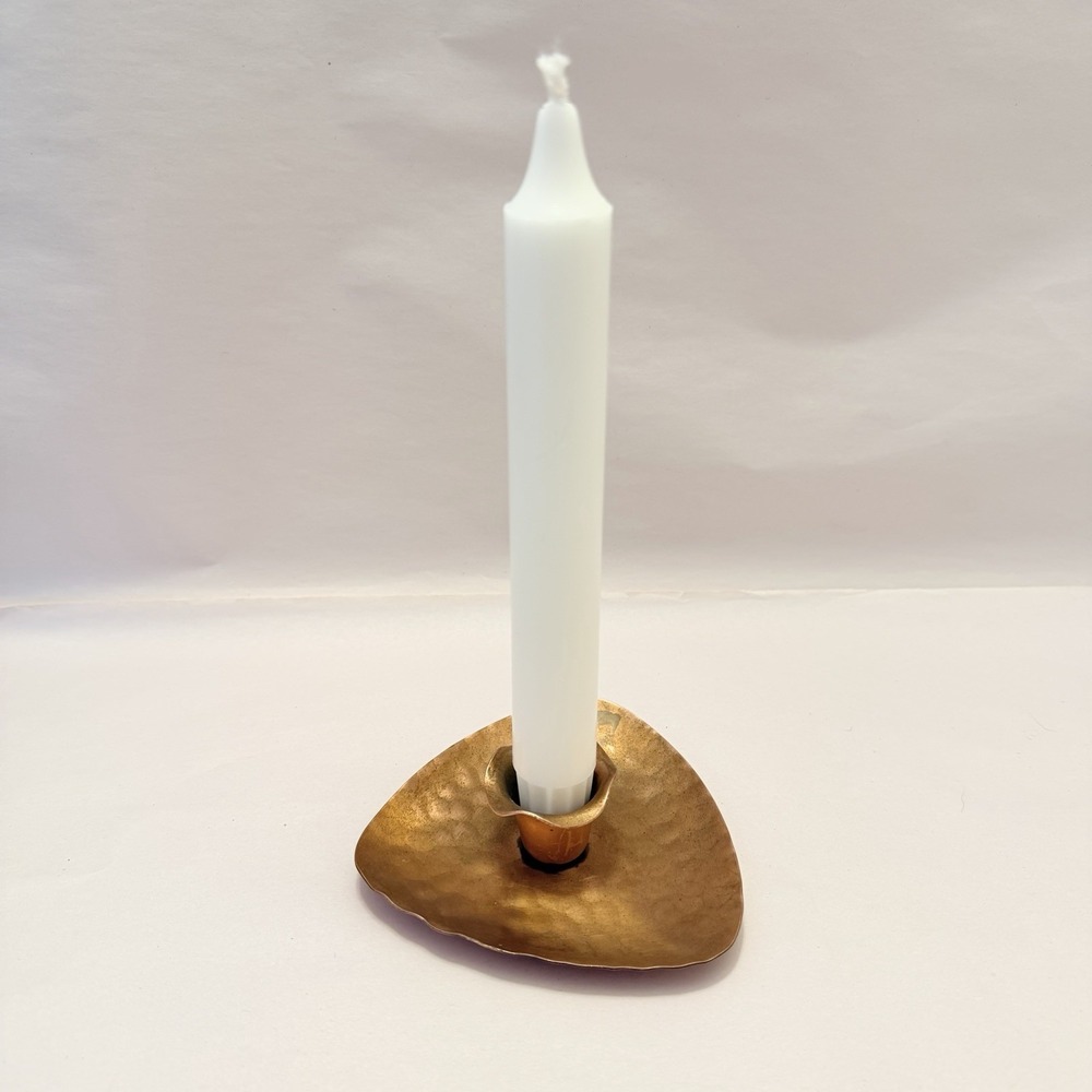 VTG Copper Candle Holder Gregorian Farmhouse French Country Handmade Retro 4" US